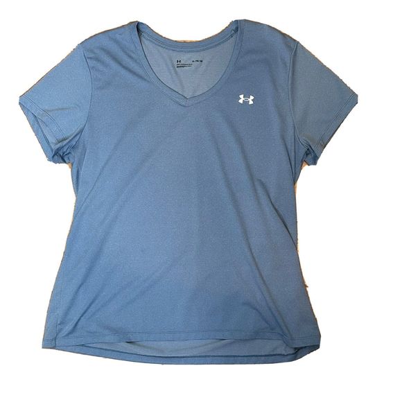 Women's Under Armour Top XL Loose Blue Short Sleeve T-Shirt Athletic Quick Dry - Picture 1 of 11